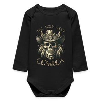 LE CRÂNE DE COW-BOY DU FAR WEST - Body bébé manches longues biologique - noir - Devant