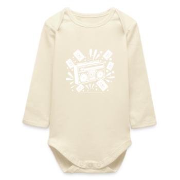 Ghettoblaster, Musik, Nostalgie - Baby Organic Langarmbody - Natur - Vorne