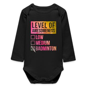 Badminton - Baby Organic Long-Sleeved Bodysuit - black - Front