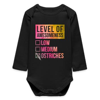 Ostrich - Baby Organic Long-Sleeved Bodysuit - black - Front