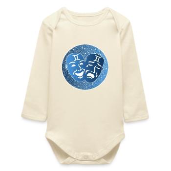 Signe astrologique des gémeaux - Body bébé manches longues biologique - écru doux - Devant