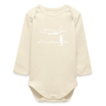 Observateur d’avions - Body bébé manches longues biologique - écru doux - Devant