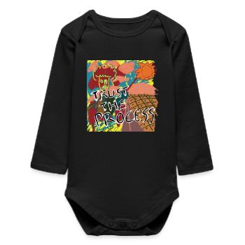 Trust the process - Baby Organic Langarmbody - Schwarz - Vorne
