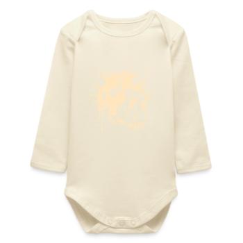 Wolf Dog Graffit Portrait Logo Icon icon - Baby Organic Long-Sleeved Bodysuit - soft Ecru - Front