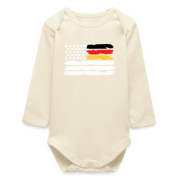 Deutschland USA Flagge Deutsch Amerikaner - Baby Organic Langarmbody - Natur - Vorne