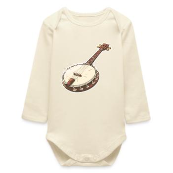 Banjo Graphics - Baby Organic Long-Sleeved Bodysuit - soft Ecru - Front