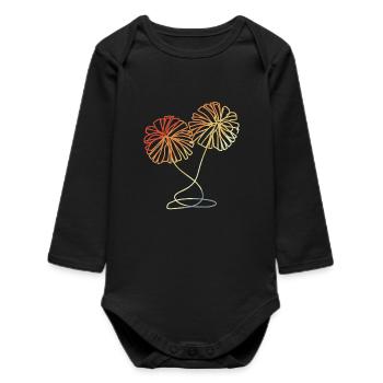 Pom-pom girl pompons croquis - Body bébé manches longues biologique - noir - Devant
