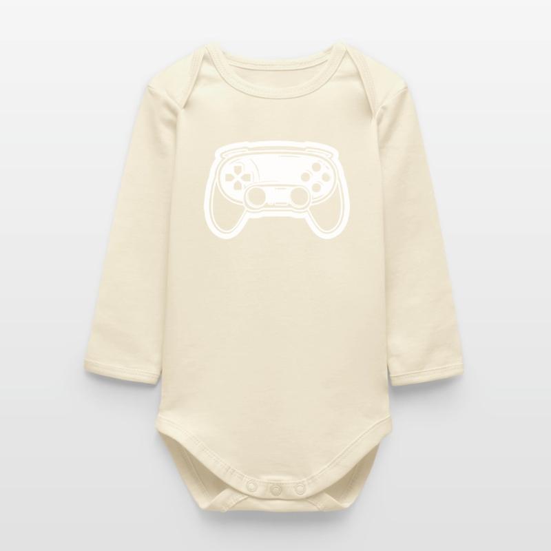 Video Game Controller Drawing Baby Organic Long-Sleeved Bodysuit