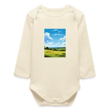 Blackdown Hills Aonb Reiseposter Souvenir WPA - Baby Organic Langarmbody - Natur - Vorne