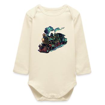 Locomotive Cartoon Look - Body bébé manches longues biologique - écru doux - Devant