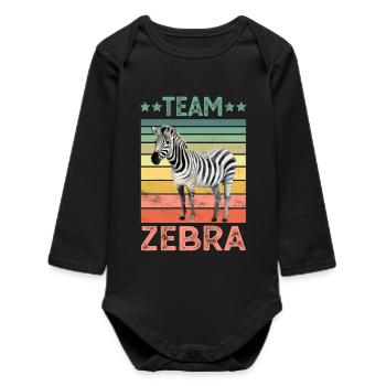 Zebra - Baby Organic Langarmbody - Schwarz - Vorne