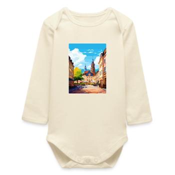 Heidelberg Deutschland Reiseposter Souvenir Farbe WP - Baby Organic Langarmbody - Natur - Vorne