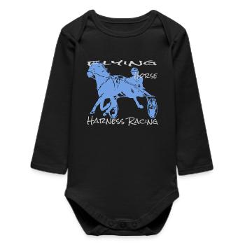 Course de trot trotteur - Body bébé manches longues biologique - noir - Devant