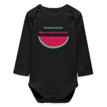 L’amour de l’été Temps de la pastèque - Body bébé manches longues biologique - noir - Devant