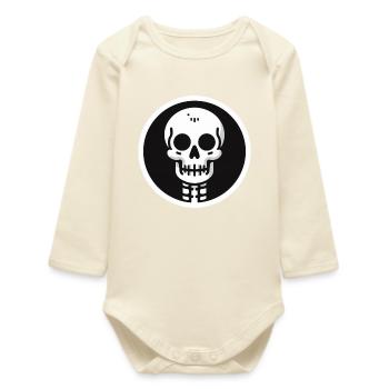 Skeleton Halloween - Baby Organic Long-Sleeved Bodysuit - soft Ecru - Front