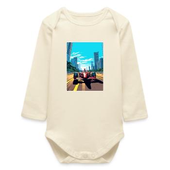 Sao Paulo Circuit Motorsport Race Brazil Travel - Baby Organic Long-Sleeved Bodysuit - soft Ecru - Front