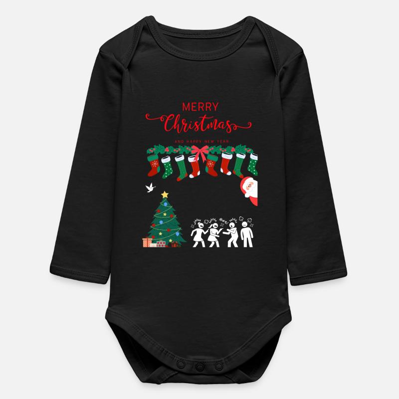 Joyeux Noël - Body bébé manches longues biologique - noir