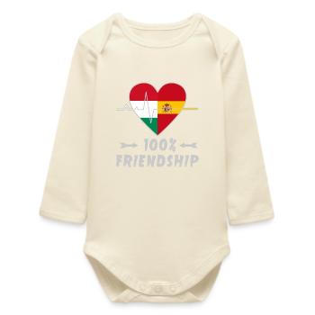 Ungarn und Spanien 100% Freundschaft - Baby Organic Langarmbody - Natur - Vorne