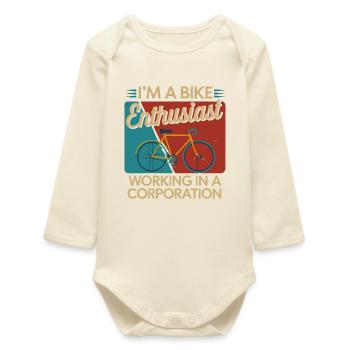 Passionné de vélo Vie d’entreprise - Body bébé manches longues biologique - écru doux - Devant