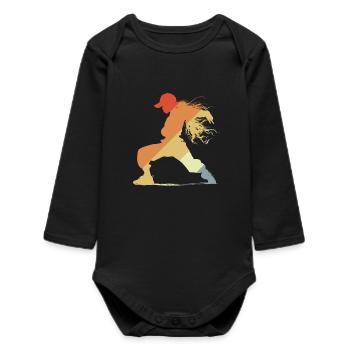Vintage B-Girl - Baby Organic Long-Sleeved Bodysuit - black - Front