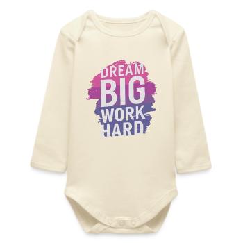 Inspirational Motivational Quote Design - Baby Organic Long-Sleeved Bodysuit - soft Ecru - Front