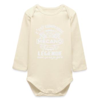 mécanicien mécano légendaire 1 - Body bébé manches longues biologique - écru doux - Devant