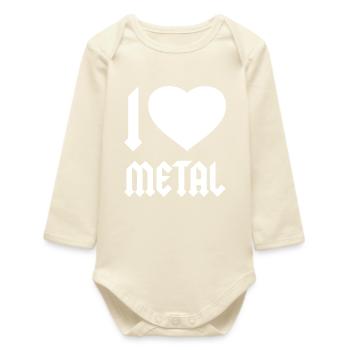 J’ADORE LE HEAVY METAL - Body bébé manches longues biologique - écru doux - Devant