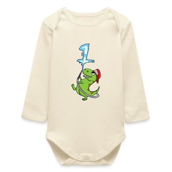 Zahl 1 - Baby Organic Langarmbody - Natur - Vorne