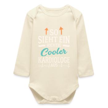 So sieht ein richtig cooler Kardiologe aus Arzt - Baby Organic Langarmbody - Natur - Vorne