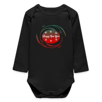 BONNE ANNEE. SAINT SYLVESTRE. MEILLEURS VOEUX - Body bébé manches longues biologique - noir - Devant