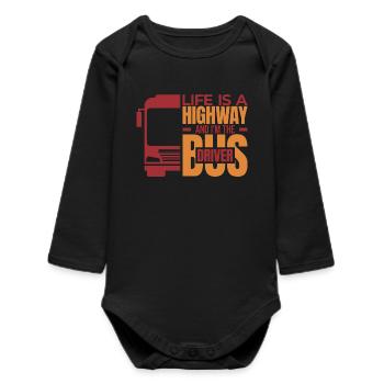 Profond chauffeur de bus disant - Body bébé manches longues biologique - noir - Devant
