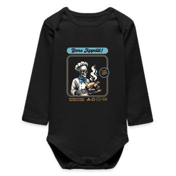 Skeleton Turkey Cook - Baby Organic Long-Sleeved Bodysuit - black - Front