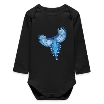 l'envol de l'oiseau bleu - Body bébé manches longues biologique - noir - Devant