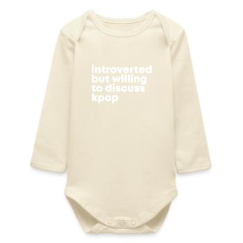 K Pop - Baby Organic Long-Sleeved Bodysuit - soft Ecru - Front