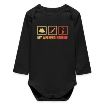 Trumpeter Weekend Routine - Baby Organic Long-Sleeved Bodysuit - black - Front