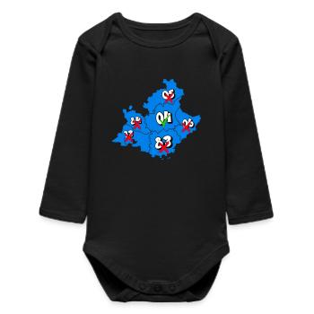 PACA Region - Baby Organic Long-Sleeved Bodysuit - black - Front