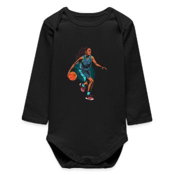 Basketball player - Baby Organic Long-Sleeved Bodysuit - black - Front