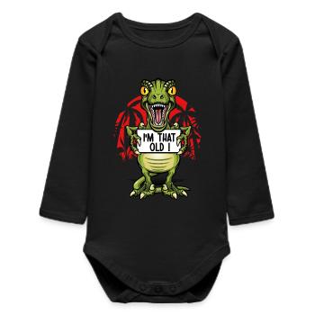 Vieux comme un dinosaure - Body bébé manches longues biologique - noir - Devant