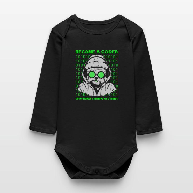 Became a Coder – Cyber Dog Binary Baby Organic Langarmbody