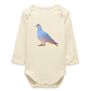 Taube Weiß Stadttaube Ringeltaube Weiße Tauben - Baby Organic Langarmbody - Natur - Vorne