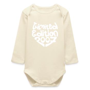 Limited Edition 2007 19th Birthday Gift - Baby Organic Long-Sleeved Bodysuit - soft Ecru - Front