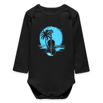 Violine Grafik - Baby Organic Langarmbody - Schwarz - Vorne