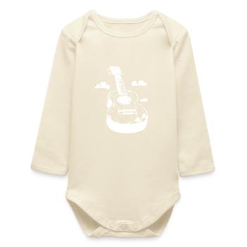 Ukulele Cartoon Look - Baby Organic Long-Sleeved Bodysuit - soft Ecru - Front