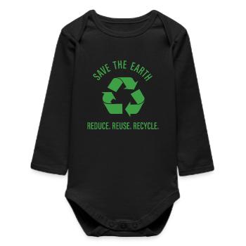 Réduire, Réutiliser, Recycler - Body bébé manches longues biologique - noir - Devant