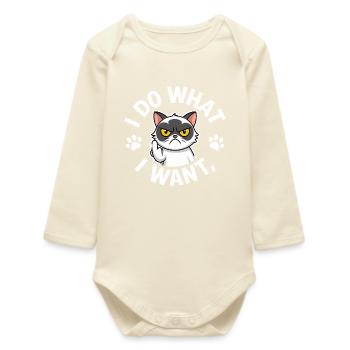 I Do What I Want - Baby Organic Long-Sleeved Bodysuit - soft Ecru - Front