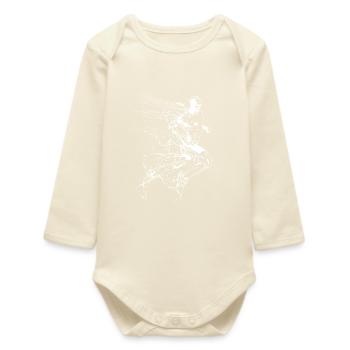 Jogger Line Art - Baby Organic Long-Sleeved Bodysuit - soft Ecru - Front