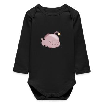 Bioluminescent frogfish - Baby Organic Long-Sleeved Bodysuit - black - Front
