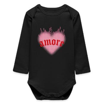 L’amour brûlant - Body bébé manches longues biologique - noir - Devant