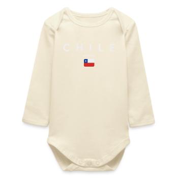 Flagge von Chile, Chilenischer Stolz - Baby Organic Langarmbody - Natur - Vorne