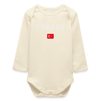 Drapeau de la Turquie, fierté turque - Body bébé manches longues biologique - écru doux - Devant